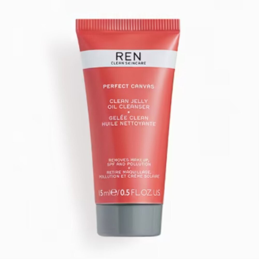 ⚡ 3/$15 | NEW REN Perfect Canvas Clean Jelly Oil Face Cleanser, 15 ml/0.5 fl oz